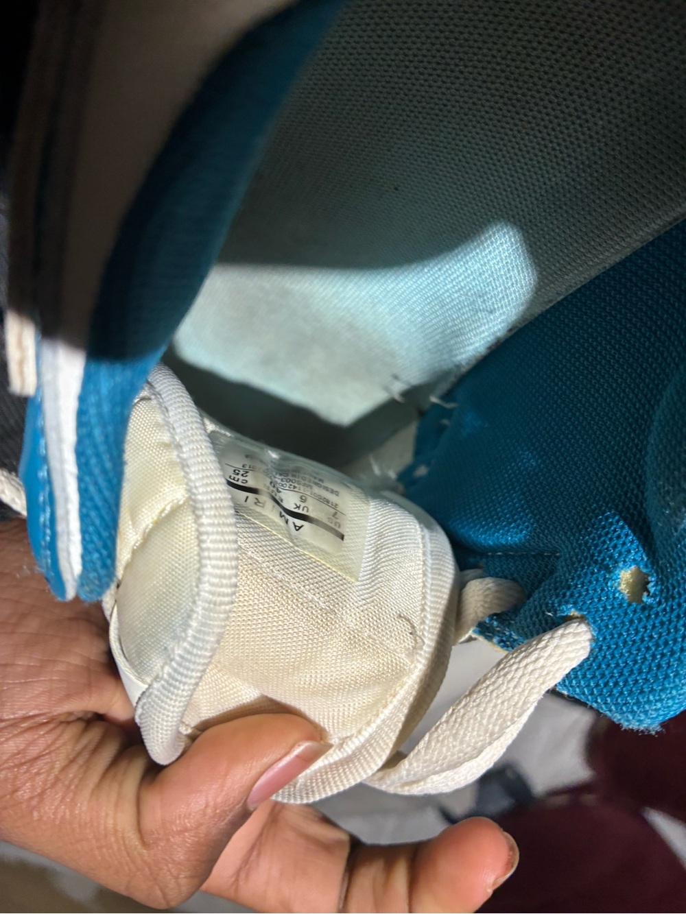 AMIRI Kids Lace-Up Sneakers in Teal and White